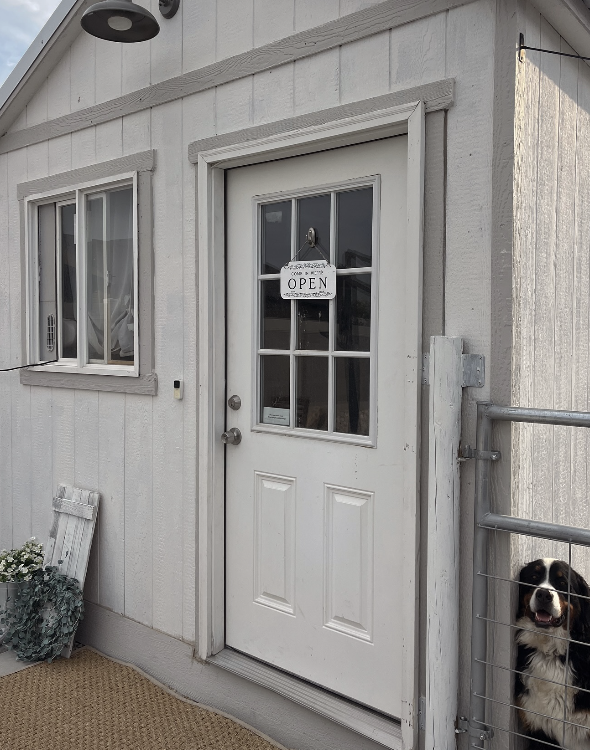 Wildflower Farm stand with OPEN sign